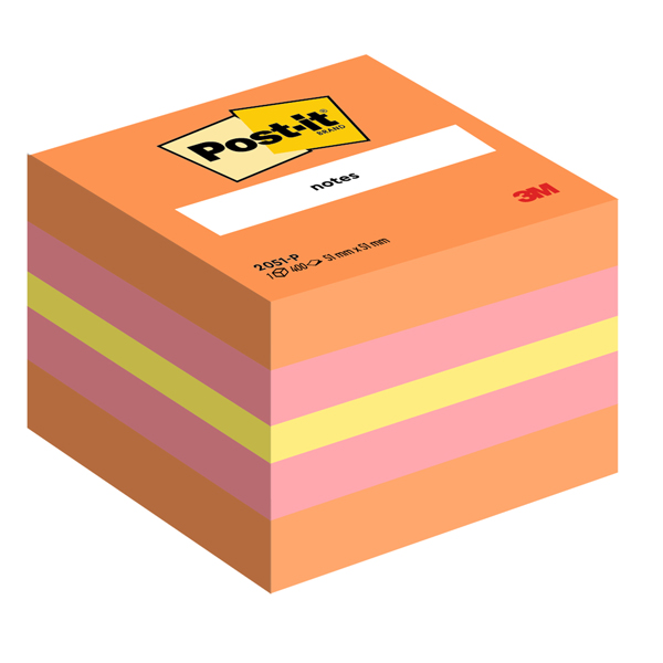 Blocco foglietti Minicubo - 2051-P - 51 x 51 mm - 72 gr - colori assortiti - 400 fogli - Post-it Blocco foglietti Minicubo - 2051-P - 51 x 51 mm - 72 gr - colori assortiti - 400 fogli - Post-it