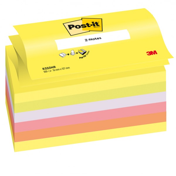 Blocco Post-it Super Sticky Z Notes - R350NR - 76 x 127 mm - assortiti neon - 100 fogli - Post-it Blocco Post-it Super Sticky Z Notes - R350NR - 76 x 127 mm - assortiti neon - 100 fogli - Post-it