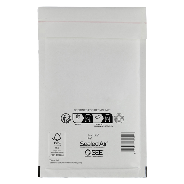 Busta imbottita Mail Lite - F (22 x 33 cm) - bianco - Sealed Air - conf. 10 pezzi Busta imbottita Mail Lite - F (22 x 33 cm) - bianco - Sealed Air - conf. 10 pezzi