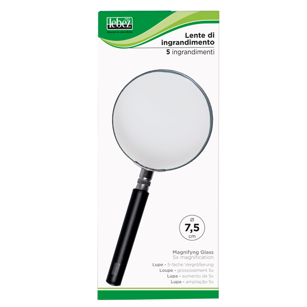 Lente di ingrandimento 1123 - diametro 7,5 cm - nero - Lebez Lente di ingrandimento 1123 - diametro 7,5 cm - nero - Lebez