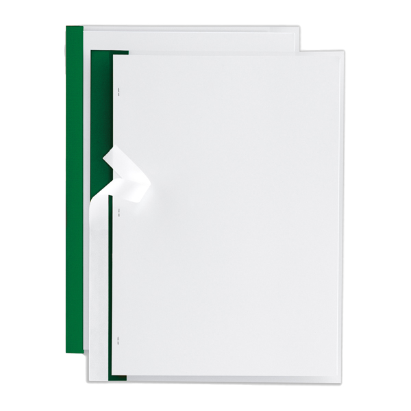 Cartellina per rilegatura Poli 200 - A4 - PP - trasparente buccia - dorso verde - Sei Rota - conf. 10 pezzi Cartellina per rilegatura Poli 200 - A4 - PP - trasparente buccia - dorso verde - Sei Rota - conf. 10 pezzi