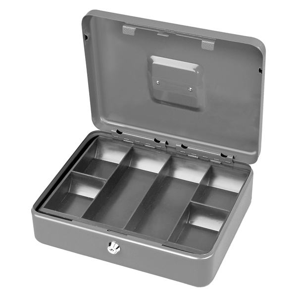 Cassetta portavalori Secur - 20 x 16 x 9 cm - grigio chiaro - Metalplus Cassetta portavalori Secur - 20 x 16 x 9 cm - grigio chiaro - Metalplus