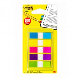 Segnapagina Post-it Index Mini - 683-5CBEU - 12 x 43,1 mm - 5 colori vivaci - Post-it - conf. 100 pezzi
