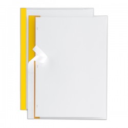 Cartellina per rilegatura Poli 200 - A4 - PP - trasparente buccia - dorso giallo - Sei Rota - conf. 10 pezzi