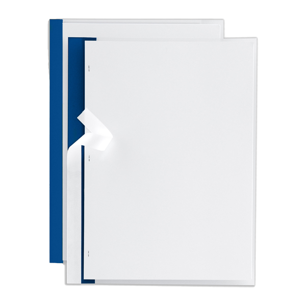 Cartellina per rilegatura Poli 200 - A4 - PP - trasparente buccia - dorso blu - Sei Rota - conf. 10 pezzi Cartellina per rilegatura Poli 200 - A4 - PP - trasparente buccia - dorso blu - Sei Rota - conf. 10 pezzi