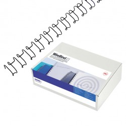 Dorsi spirale IbiWire - metallo - 21 anelli - 10 mm - argento - GBC - scatola 100 pezzi