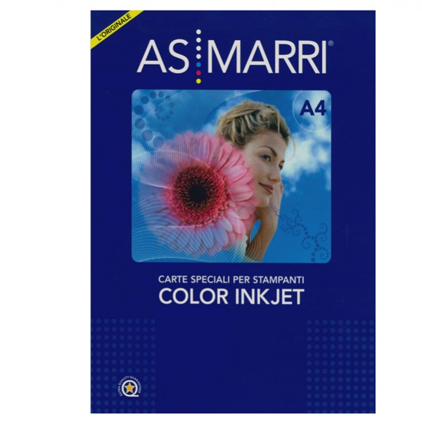 Carta fotografica - per inkjet - A4 - 200 gr - 50 fogli - effetto opaco - bianco - As Marri Carta fotografica - per inkjet - A4 - 200 gr - 50 fogli - effetto opaco - bianco - As Marri