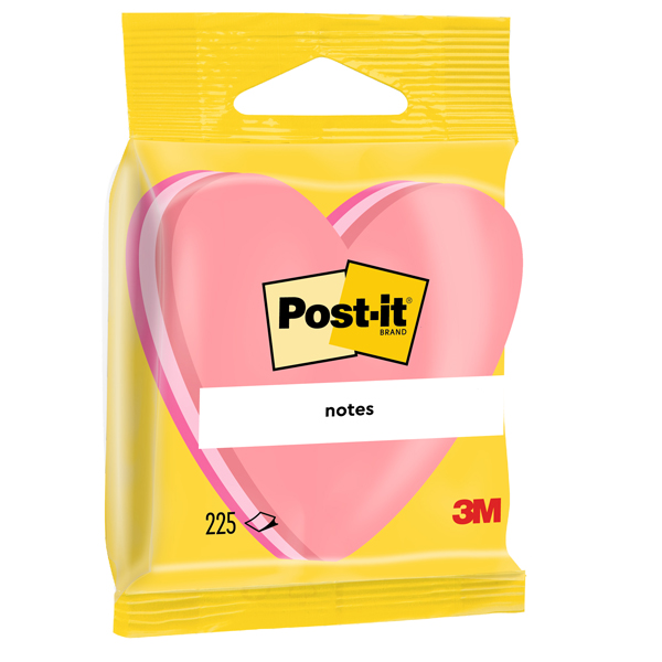 Blocco foglietti cuore - 2007-H - 70 x 70 mm - rosa neon/rosa ultra/rosa pastello - 225 fogli - Post-it Blocco foglietti cuore - 2007-H - 70 x 70 mm - rosa neon/rosa ultra/rosa pastello - 225 fogli - Post-it