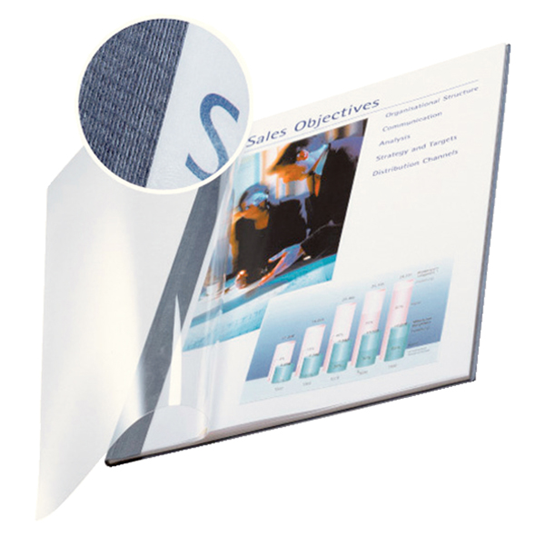 Copertine Impressbind - flessibile - 7 mm - blu - Leitz - scatola 10 pezzi Copertine Impressbind - flessibile - 7 mm - blu - Leitz - scatola 10 pezzi
