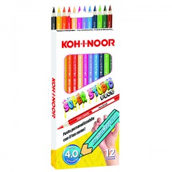 Matite colorate Studio - diametro mina 2,8 mm - colori assortiti - Koh.I.Noor - Astuccio 12 pezzi
