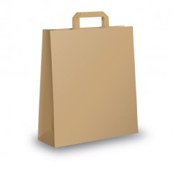 Shopper - maniglie piattina - 22 x 10 x 29 cm - carta kraft - avana - Mainetti Bags - conf. 25 pezzi