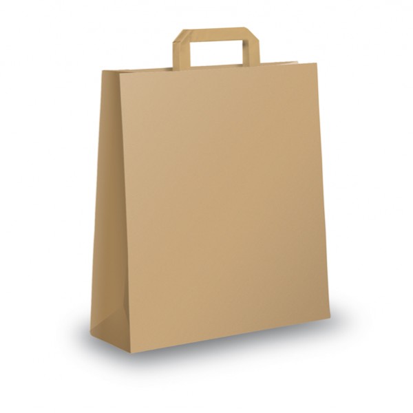 Shopper - maniglie piattina - 36 x 12 x 41 cm - carta kraft - avana - Mainetti Bags - conf. 25 pezzi Shopper - maniglie piattina - 36 x 12 x 41 cm - carta kraft - avana - Mainetti Bags - conf. 25 pezzi