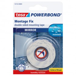 Nastro biadesivo per specchi Tesa Powerbond - 19 mm x 1,5 m - bianco - PE - Tesa