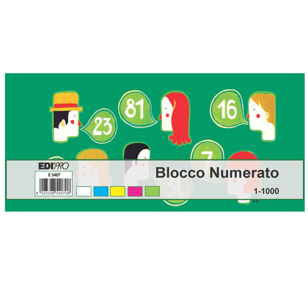 Blocchi numerati (1/1000) - 5 colori assortiti - 6 x 13 cm - Edipro Blocchi numerati (1/1000) - 5 colori assortiti - 6 x 13 cm - Edipro
