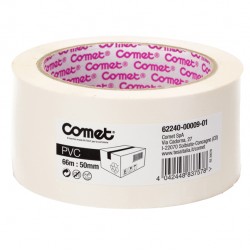Nastro adesivo - 5 cm x 66 m - PVC - bianco - Comet
