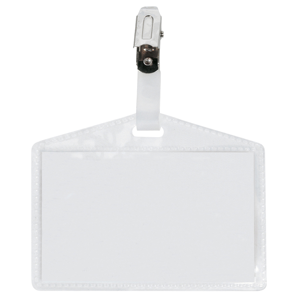 Portanome Pass 3P - clip in metallo - senza cartoncino - 9,5 x 6 cm - PP - buccia - Sei Rota - conf. 100 pezzi