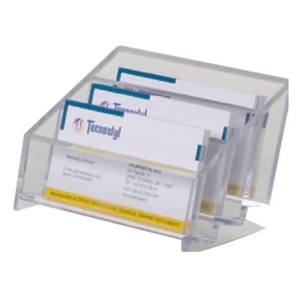 Portabiglietti multitasca Mr Acrylic - da scrivania - 12 x 9 x 7 cm - trasparente - Tecnostyl Portabiglietti multitasca Mr Acrylic - da scrivania - 12 x 9 x 7 cm - trasparente - Tecnostyl
