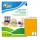 Etichette adesive LP4F - in carta - angoli arrotondati - permanenti - 200 x 142 mm - 2 et/fg - 70 fogli - arancio fluo - Tico