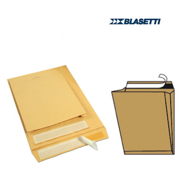 Busta a sacco Mailpack - soffietti laterali - fondo preformato - strip adesivo - 23 x 33 x 4 cm - 100 gr - avana - Blasetti - conf. 10 pezzi Busta a sacco Mailpack - soffietti laterali - fondo preformato - strip adesivo - 23 x 33 x 4 cm - 100 gr - avana - Blasetti - conf. 10 pezzi