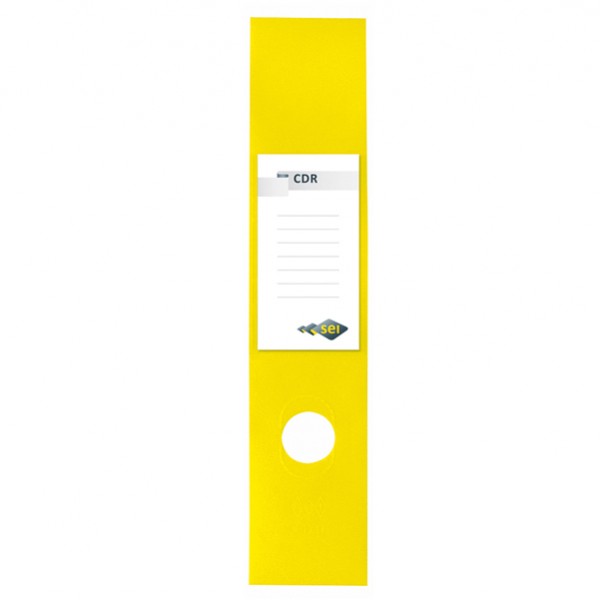 Copridorso CDR - PVC adesivo - 7 x 34,5 cm - giallo - Sei Rota - conf. 10 pezzi Copridorso CDR - PVC adesivo - 7 x 34,5 cm - giallo - Sei Rota - conf. 10 pezzi