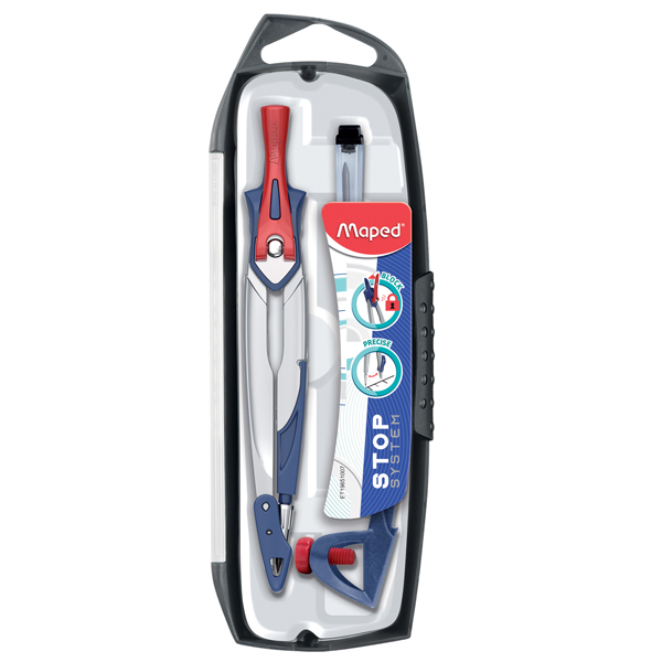 Compasso Stop System - con adattatore e mine ricambio - diametro max cerchio 282mm - Maped Compasso Stop System - con adattatore e mine ricambio - diametro max cerchio 282mm - Maped