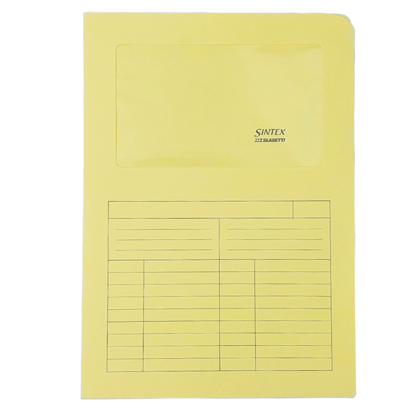 Cartellina a L con finestra Sintex - 120 gr - A4 - giallo - Blasetti - conf. 50 pezzi Cartellina a L con finestra Sintex - 120 gr - A4 - giallo - Blasetti - conf. 50 pezzi