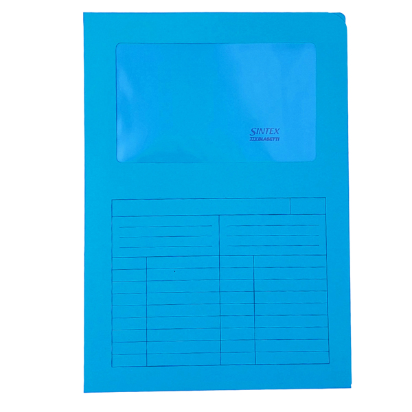 Cartellina a L con finestra Sintex - 120 gr - A4 - azzurro - Blasetti - conf. 50 pezzi Cartellina a L con finestra Sintex - 120 gr - A4 - azzurro - Blasetti - conf. 50 pezzi