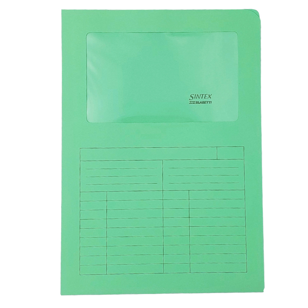 Cartellina a L con finestra Sintex - 120 gr - A4 - verde - Blasetti - conf. 50 pezzi Cartellina a L con finestra Sintex - 120 gr - A4 - verde - Blasetti - conf. 50 pezzi