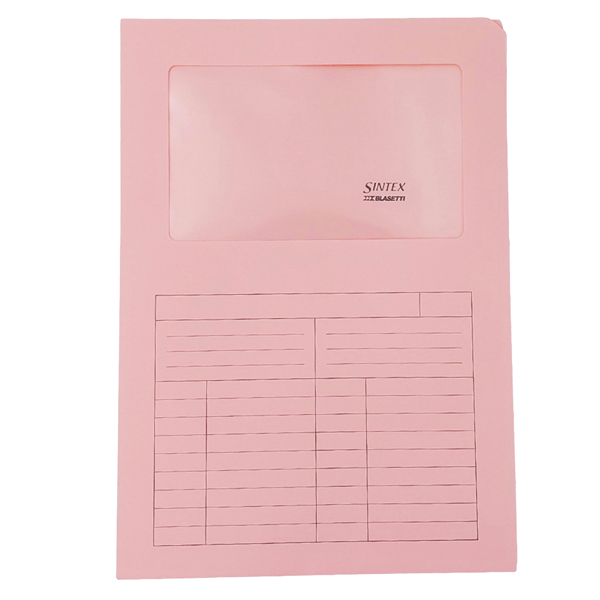 Cartellina a L con finestra Sintex - 120 gr - A4 - rosa - Blasetti - conf. 50 pezzi Cartellina a L con finestra Sintex - 120 gr - A4 - rosa - Blasetti - conf. 50 pezzi