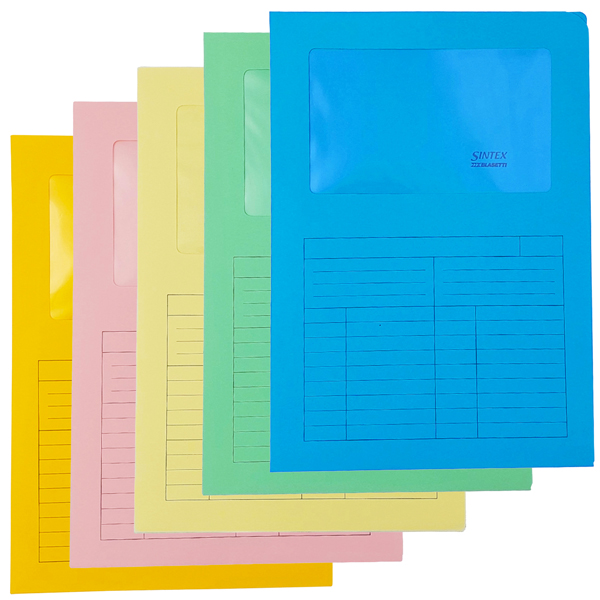 Cartellina a L con finestra Sintex - 120 gr - A4 - mix 5 colori - Blasetti - conf. 20 pezzi Cartellina a L con finestra Sintex - 120 gr - A4 - mix 5 colori - Blasetti - conf. 20 pezzi