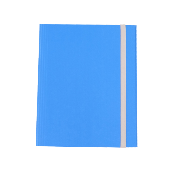 Cartella 3 lembi con elastico - A4 - dorso variabile - fibrone - blu - Cartotecnica del Garda