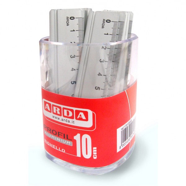 Barattolo 15 righelli - 10cm - alluminio - Arda Barattolo 15 righelli - 10cm - alluminio - Arda