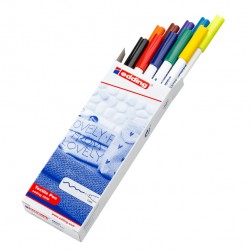 Marcatore per tessuto 4600 - punta tonda - 1 mm - colori assortiti - Edding - astuccio da 10 pezzi