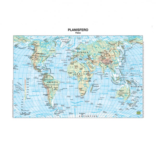 Carta geografica Mondo - scolastica - plastificata - 29,7 x 42 cm - Belletti Carta geografica Mondo - scolastica - plastificata - 29,7 x 42 cm - Belletti