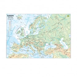 Carta geografica Europa - scolastica - plastificata - 29,7 x 42 cm - Belletti