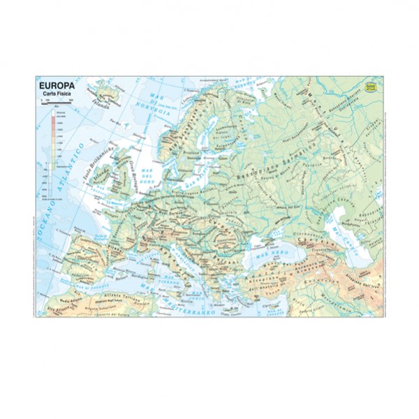Carta geografica Europa - scolastica - plastificata - 29,7 x 42 cm - Belletti Carta geografica Europa - scolastica - plastificata - 29,7 x 42 cm - Belletti