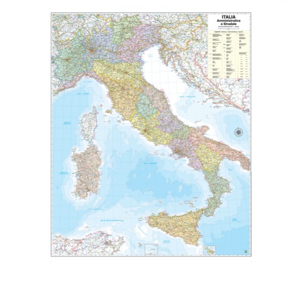 Carta geografica Italia amministrativa e stradale - murale - 97 x 122 cm - Belletti Carta geografica Italia amministrativa e stradale - murale - 97 x 122 cm - Belletti
