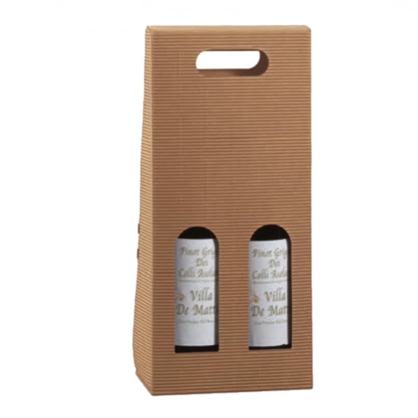 Scatola bottiglie Onda avana - 2 bottiglie - 18 x 9 x 38,5cm - Scotton Scatola bottiglie Onda avana - 2 bottiglie - 18 x 9 x 38,5cm - Scotton