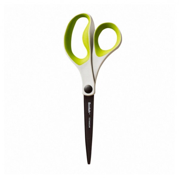 Forbici Titanium - 20 cm - impugnatura asimmetrica - lama in titanio - colori assortiti - Scotch Forbici Titanium - 20 cm - impugnatura asimmetrica - lama in titanio - colori assortiti - Scotch