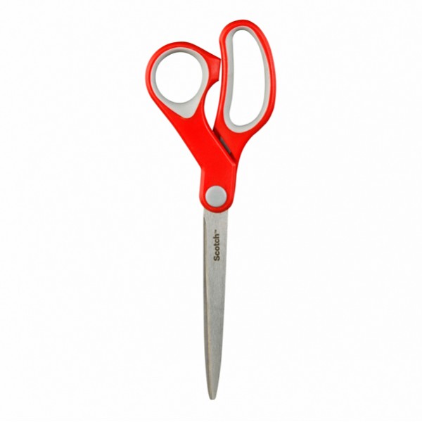 Forbici Comfort - 20 cm - impugnatura asimmetrica - lama in acciaio - rosso - Scotch Forbici Comfort - 20 cm - impugnatura asimmetrica - lama in acciaio - rosso - Scotch