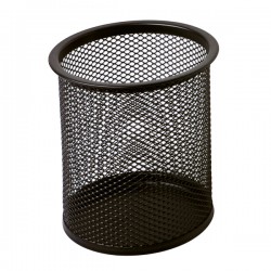 Bicchieri portapenne - rete metallica - 8,5 x 10 cm - nero - Lebez