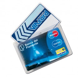 Portacard Cristalcard - per 2 tessere - 9,7x6,3 cm - Alplast - conf. 100 pezzi