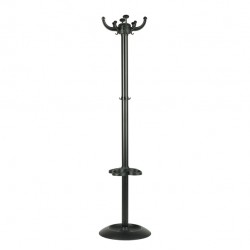 Appendiabiti Jolly - con portaombrelli - 8 posti - 168 x 40 cm - nero - Unisit