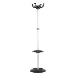 Appendiabiti Jolly - con portaombrelli - 8 posti - 168 x 40 cm - nero/grigio - Unisit