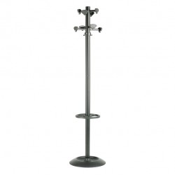 Appendiabiti Incas - con portaombrelli - 8 posti - 175 x 39 cm - nero - Unisit