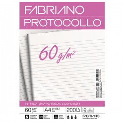 Foglio protocollo - A4 - 1 rigo - 60 gr - Fabriano - conf. 200 pezzi