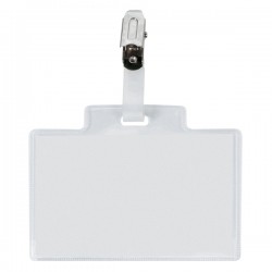 Portanome Pass 3M - clip in metallo - senza cartoncino - 9,5 x 6 cm - PVC - Sei Rota - conf. 100 pezzi