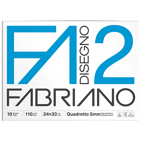 Album F2 - 24 x 33 cm - 10 fogli - 110 gr - quadretto 5mm - punto metallo - Fabriano Album F2 - 24 x 33 cm - 10 fogli - 110 gr - quadretto 5mm - punto metallo - Fabriano
