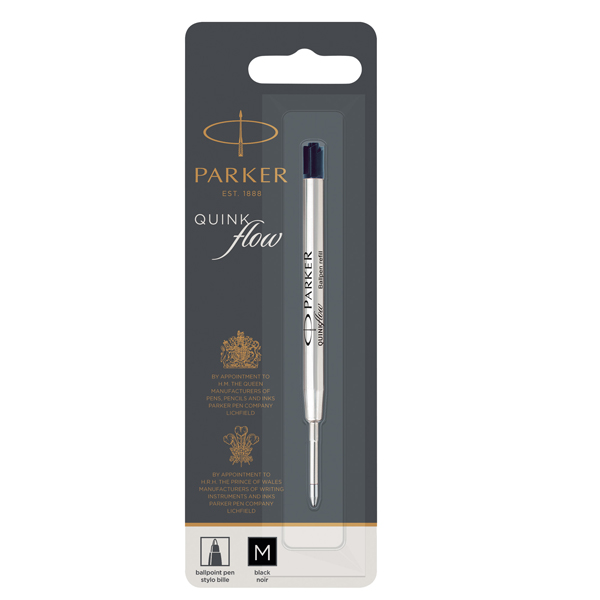 Refill sfera QuinkFlow - punta media - metallo - nero - Parker Refill sfera QuinkFlow - punta media - metallo - nero - Parker