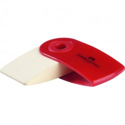 Gomma Sleeve Mini - 55x28x15mm - con custodia protettiva rossa e blu - Faber-Castell